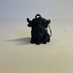 Highland black cow keyring